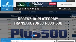 
                            11. Platforma transakcyjna Plus 500 - recenzja i opinie - Forex Club