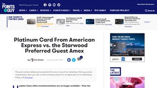 
                            6. Platinum Card From American Express vs. Starwood Preferred ...