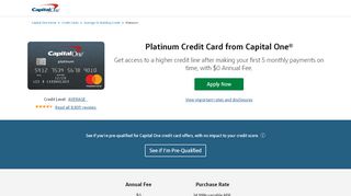 
                            6. Platinum Credit Card | Capital One