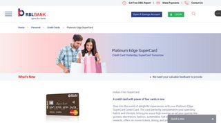 
                            12. Platinum Edge SuperCard - RBL Bank