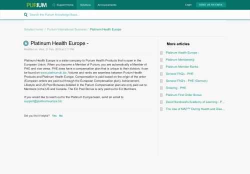 
                            6. Platinum Health Europe - : MEMBER SUPPORT PORTAL