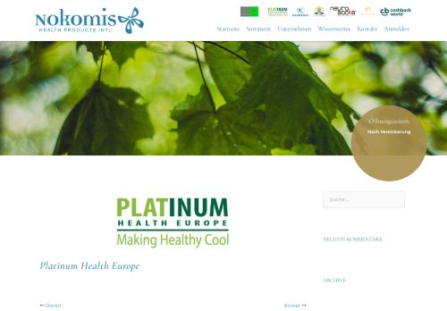 
                            11. Platinum Health Europe – Nokomis Health Products Intl.