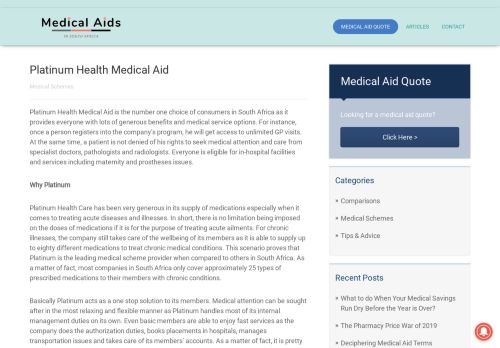 
                            10. Platinum Health Medical Aid - Medical Aids In South Africa