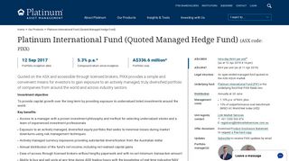 
                            11. Platinum International Fund (Quoted Managed Hedge Fund ...