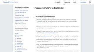 
                            5. Plattform-Richtlinien - Facebook for Developers