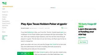 
                            3. Play Ajax Texas Holdem Poker at gpokr | TechCrunch
