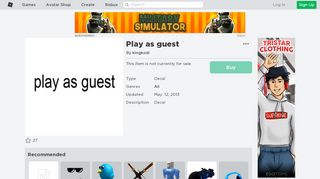 
                            3. Play as guest - Roblox