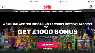 
                            1. Play at Spin Palace Online Casino with an Exclusive Welcome Bonus.