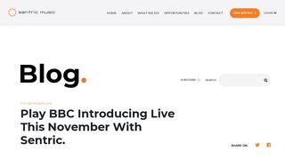 
                            8. Play BBC Introducing Live This November With Sentric. - Sentric Music
