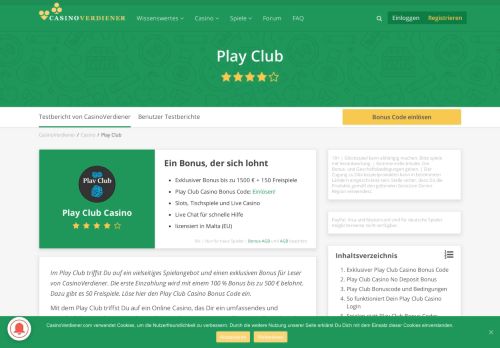 
                            5. Play Club Casino – 200 % Bonus + 100 Freispiele (Februar 2019)