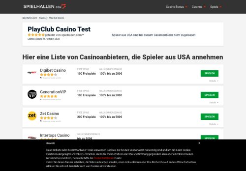 
                            9. Play Club Casino Erfahrungen und Test | 450€ Bonus | Februar 2019