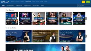 
                            9. Play Live Casino Games - Blackjack, Roulette, Baccarat - Coral