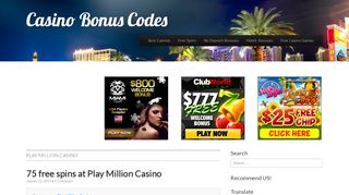 
                            9. Play Million Casino | Casino Bonus Codes