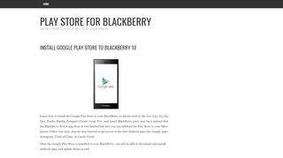 
                            1. Play Store for BlackBerry | Install Google Play Store to BlackBerry 10