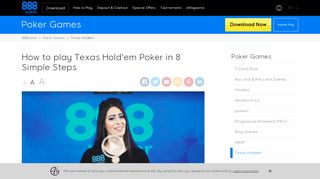 
                            4. Play Texas Holdem Poker at 888.com