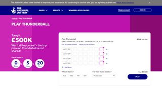 
                            3. Play Thunderball | Games | The National Lottery