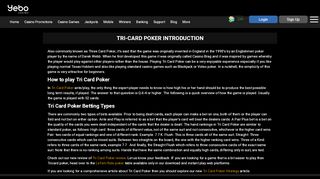 
                            11. Play Tri Card Poker | Known as Three Card Poker - Yebo Casino