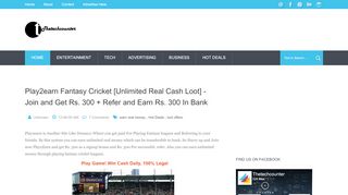 
                            9. Play2earn Fantasy Cricket [Unlimited Real Cash Loot] - Join and Get ...