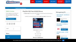 
                            13. Play2Win Casino | $22 No Deposit Bonus - Best Free Spins Casinos