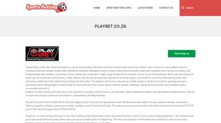 
                            8. Playbet.co.za review, bonuses and results - Sports Betting South Africa