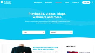 
                            2. Playbooks, videos, blogs, webinars and more. - Nintex Promapp