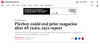 
                            7. Playboy could end print magazine after 65 years, says ...