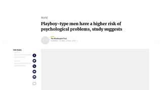
                            13. Playboy-type men have a higher risk of psychological problems ...