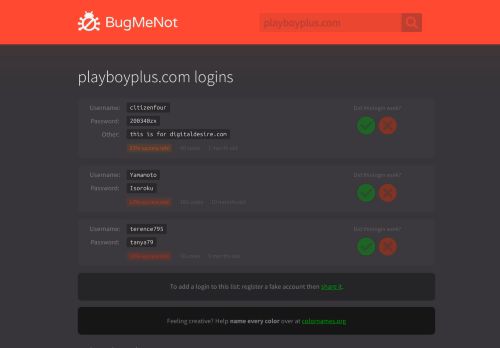 
                            8. playboyplus.com passwords - BugMeNot