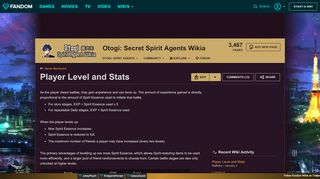 
                            4. Player Level and Stats | Secret Spirit Agents Wikia | FANDOM ...