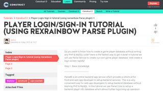 
                            6. Player Login/Sign-in tutorial (using rexrainbow Parse ... - Construct