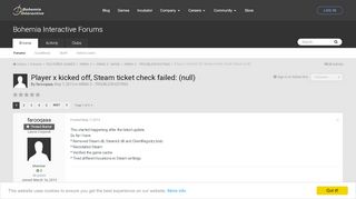 
                            12. Player x kicked off, Steam ticket check failed: (null) - ARMA 3 ...