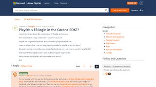 
                            11. Playfab's FB login in the Corona SDK?? - Playfab Community