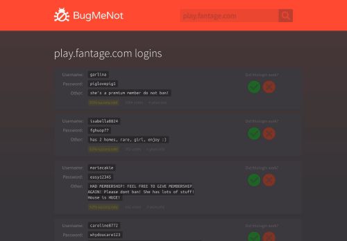 
                            1. play.fantage.com passwords - BugMeNot