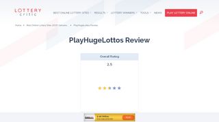 
                            10. PlayHugeLottos Review - 17 Lotteries, Raffles, and Scratch Cards