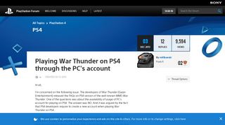 
                            9. Playing War Thunder on PS4 through the PC's accoun ...