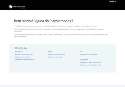 
                            5. PlayMemories -Ajuda - PlayMemories Online