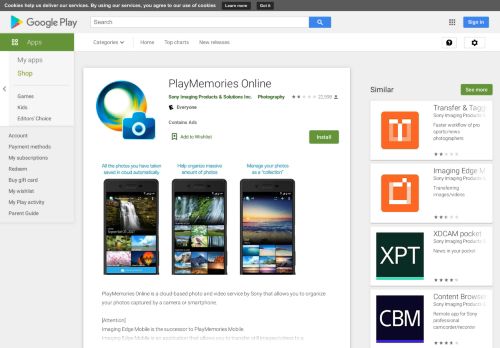 
                            7. PlayMemories Online – Apps no Google Play