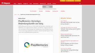 
                            10. PlayMemories: Vierteiliges Anwendungsbundle von Sony - PC Magazin