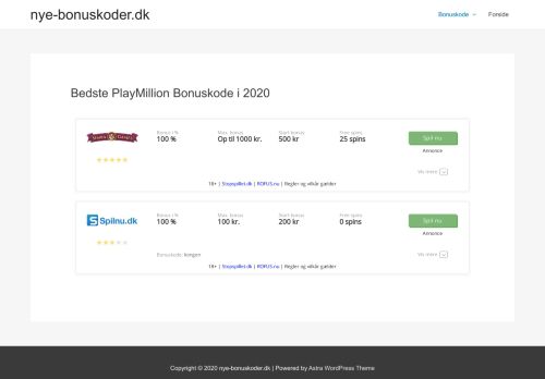 
                            13. PlayMillion bonuskode 2019 ⇒ Få op til 1500 kr. i velkomstbonus!