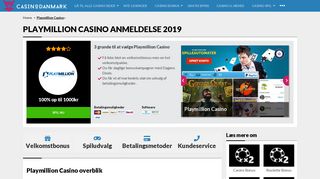 
                            9. Playmillion Casino - Få 1000kr + 25 gratis spins i velkomstpakke