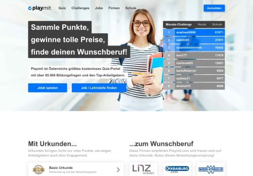 
                            2. Playmit Quiz & Lernportal Spannende Fragen Tolle Preise - Playmit