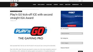 
                            13. Play'n GO kick-off ICE with second straight IGA Award | AGB - Asia ...