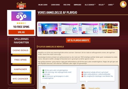 
                            4. PlayOJO 2019 - Få 70 free spins uden gennemspilskra ... - Online casino