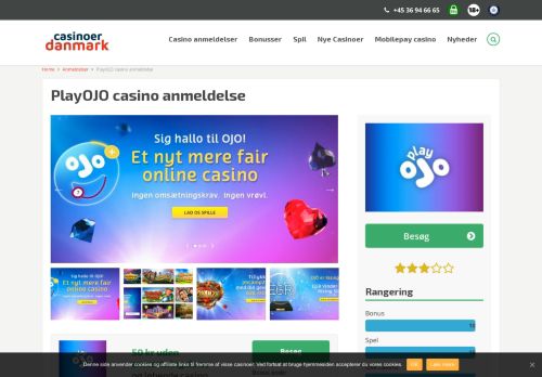 
                            12. PlayOJO Anmeldelse & Bonus: Nyt casino uden gennemspilskrav!