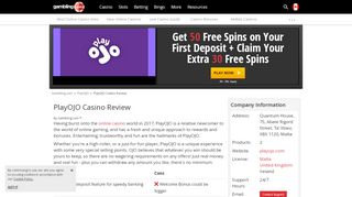 
                            6. PlayOJO Casino Bonus + Free Spins for Canada - Gambling.com