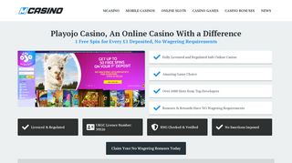 
                            9. Playojo Casino, Login and Play With Free Spins & Rewards - MCasino