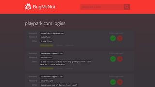 
                            13. playpark.com passwords - BugMeNot