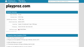 
                            13. Playproz Website - playproz.com - Home Page | IPAddress.com