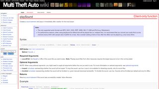 
                            9. playSound - Multi Theft Auto: Wiki