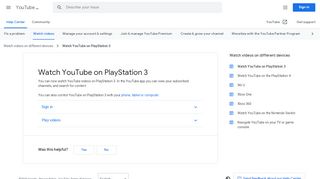 
                            12. PlayStation 3 - YouTube Help - Google Support